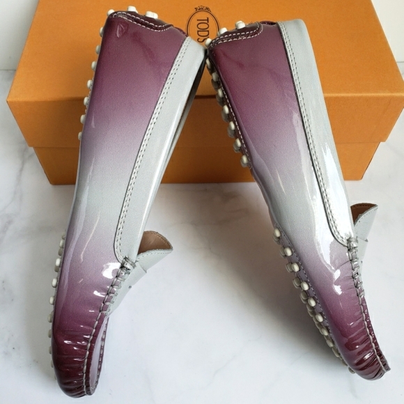 Tods Gommino Patent Loafers Sz 37.5 - Picture 4 of 11